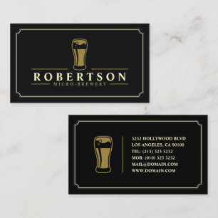 Tarjeta De Visita Elegante cerveza de cerveza micro-cervecería