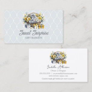 Tarjeta De Visita Elegante cesta de regalo dorada dorada dorada