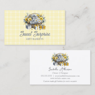 Tarjeta De Visita Elegante cesta de regalo dorada dorada dorada
