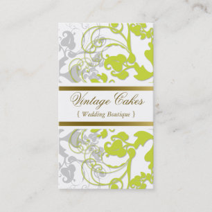 Tarjeta De Visita Elegante chartreuse del Flourish floral del