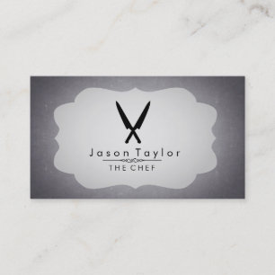 Tarjeta De Visita Elegante Chef Comedor Retro Knife Chalkboard