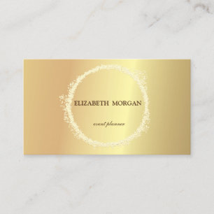 Tarjeta De Visita Elegante Chic Círculo de Confeti Dorado