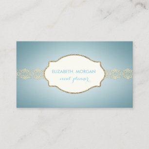 Tarjeta De Visita Elegante Chic Encantador ,Encaje Dorado