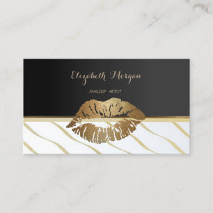 Tarjeta De Visita Elegante Chic Estiloso, Labios Negros