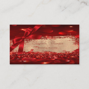 Tarjeta De Visita Elegante Chic Moderno Bokeh, Pincelada, Lazo