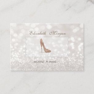 Tarjeta De Visita Elegante Chic Moderno Brillante Bokeh, Tacón Alto