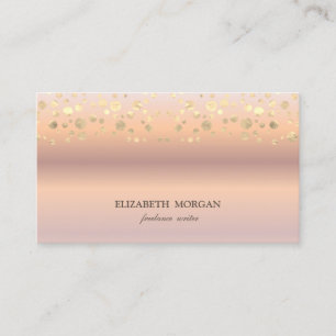 Tarjeta De Visita Elegante Chic Moderno, Confeti Dorado