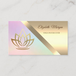 Tarjeta De Visita Elegante Chic Moderno Instructor de Yoga Lotus de