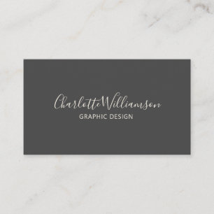 Tarjeta De Visita Elegante Chic Monograma Minimalista Negro