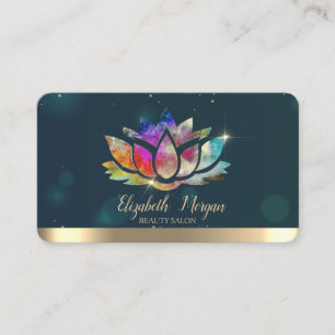 Tarjeta De Visita Elegante Chic Profesional Colorido Loto