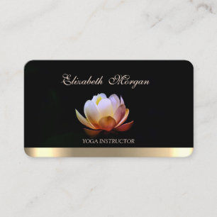 Tarjeta De Visita Elegante Chic Profesional Loto,Yoga Negro