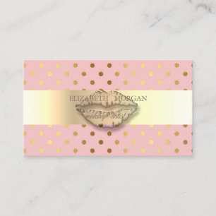 Tarjeta De Visita Elegante Chic Profesional Lunares, Rayas