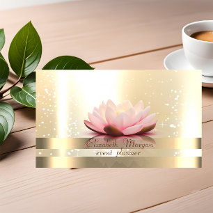 Tarjeta De Visita Elegante, Chic, Rayas, Loto Luminoso
