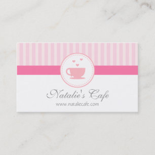 Tarjeta De Visita Elegante, Chic, Rosa Dulce, Café o Casa de Té