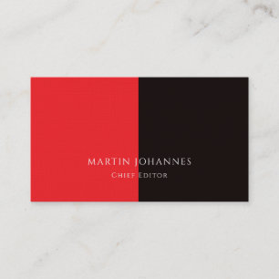 Tarjeta De Visita Elegante Chic Sencillo Con Estilo Rojo Negro Minim