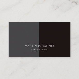 Tarjeta De Visita Elegante Chic Simple Estiloso Gris Negro Minimalis