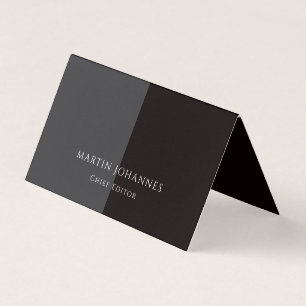 Tarjeta De Visita Elegante Chic Simple Estiloso Gris Negro Minimalis