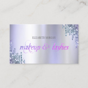 Tarjeta De Visita Elegante Chic Violeta Brillo Gotea Profesional