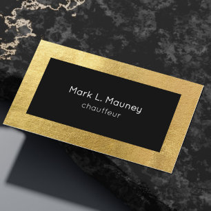 Tarjeta De Visita Elegante chófer profesional de metal dorado 