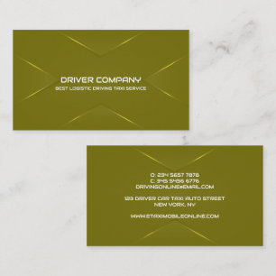 Tarjeta De Visita Elegante chófer verde oliva