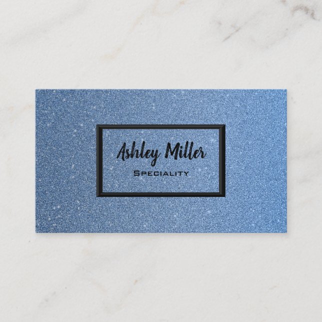 Tarjeta De Visita Elegante cielo azul purpurina (Anverso)