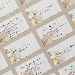Tarjeta De Visita Elegante Cinnamon Aceites esenciales acuarela flor