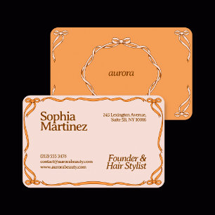 Tarjeta De Visita Elegante Cinta Swirl Montaje Decorativo Coche Empr