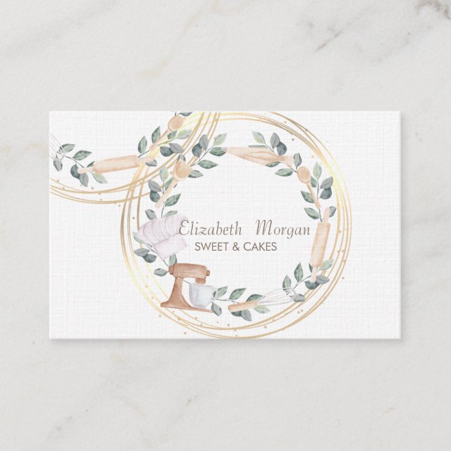 Tarjeta De Visita Elegante Círculos Profesionales Mezclador Pastel F (Anverso)
