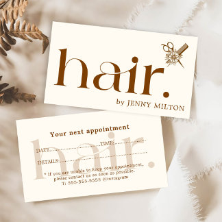 Tarjeta De Visita Elegante cita elegante de Boho Brown Hair