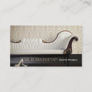 Tarjeta De Visita Elegante clásico blanco de los muebles del