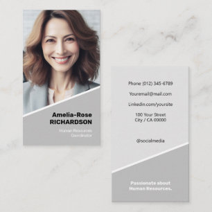 Tarjeta De Visita Elegante Clásico Buscador de Empleo Minimalista Gr