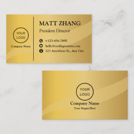 Tarjeta De Visita Elegante Clásico Golden Profesional Moderno Golden