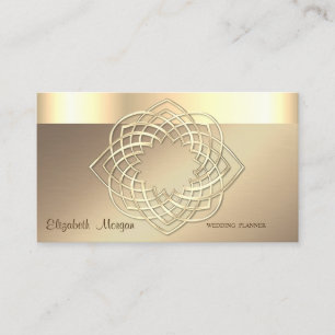 Tarjeta De Visita Elegante Clásico Moderno, Borde Dorado Falso