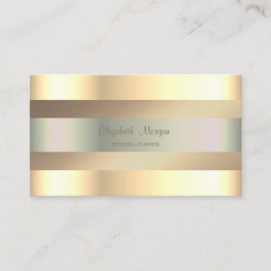 Tarjeta De Visita Elegante Clásico Moderno, Faux Gold Stripes