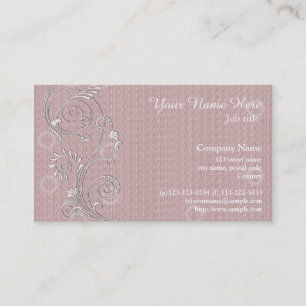 Tarjeta De Visita Elegante, clásico negocio floral de giro rosa clar