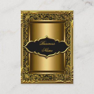 Tarjeta De Visita Elegante Clásico Negro Dorado Viejo