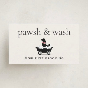 Tarjeta De Visita Elegante Clásico Peluquero Canino Móvil