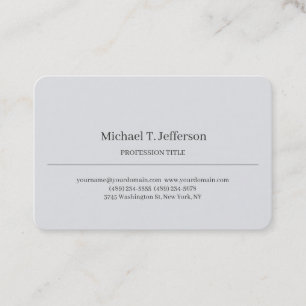 Tarjeta De Visita Elegante Clásico Retro Plano Simple Gris