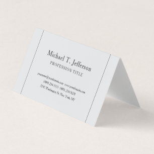 Tarjeta De Visita Elegante Clásico Retro Plano Simple Gris