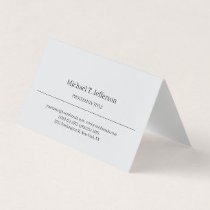 Tarjeta De Visita Elegante Clásico Retro Plano Simple Gris