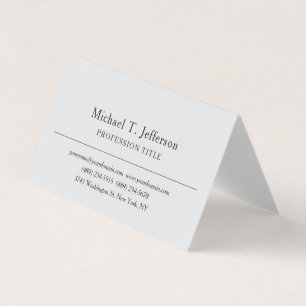 Tarjeta De Visita Elegante Clásico Retro Sencillo Gris