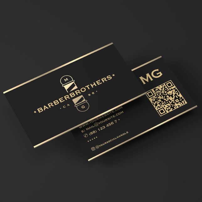 Tarjeta De Visita Elegante Classic Barber Pole Barbershop Black (Elegant Classic Barber Pole Barbershop Black Business Card
)