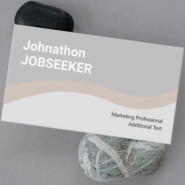 Tarjeta De Visita Elegante Classic Job Seeker Minimal Clean Beige (Subido por el creador)