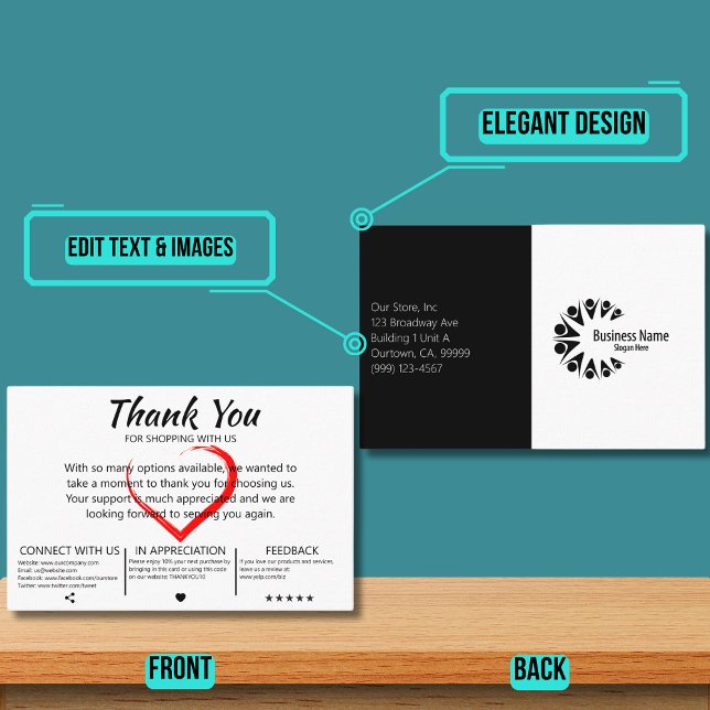 Tarjeta De Visita Elegante Cliente Gracias (Please enjoy our design and see the others in the collection.)