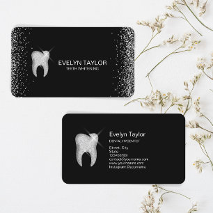Tarjeta De Visita Elegante Clínica Dentista Dientes Whitening