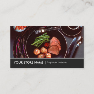 Tarjeta De Visita Elegante Cocina Moderna Cocina Carne De Vajilla