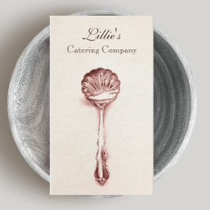 Tarjeta De Visita Elegante Cocina Personal Chef Vintage Spoon