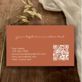 Tarjeta De Visita Elegante Código QR de Cobre Moderno Profesional 