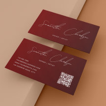 Elegante código QR de guión manuscrito moderno bur