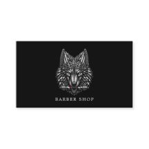 Elegante código QR de la barbería del lobo de plat